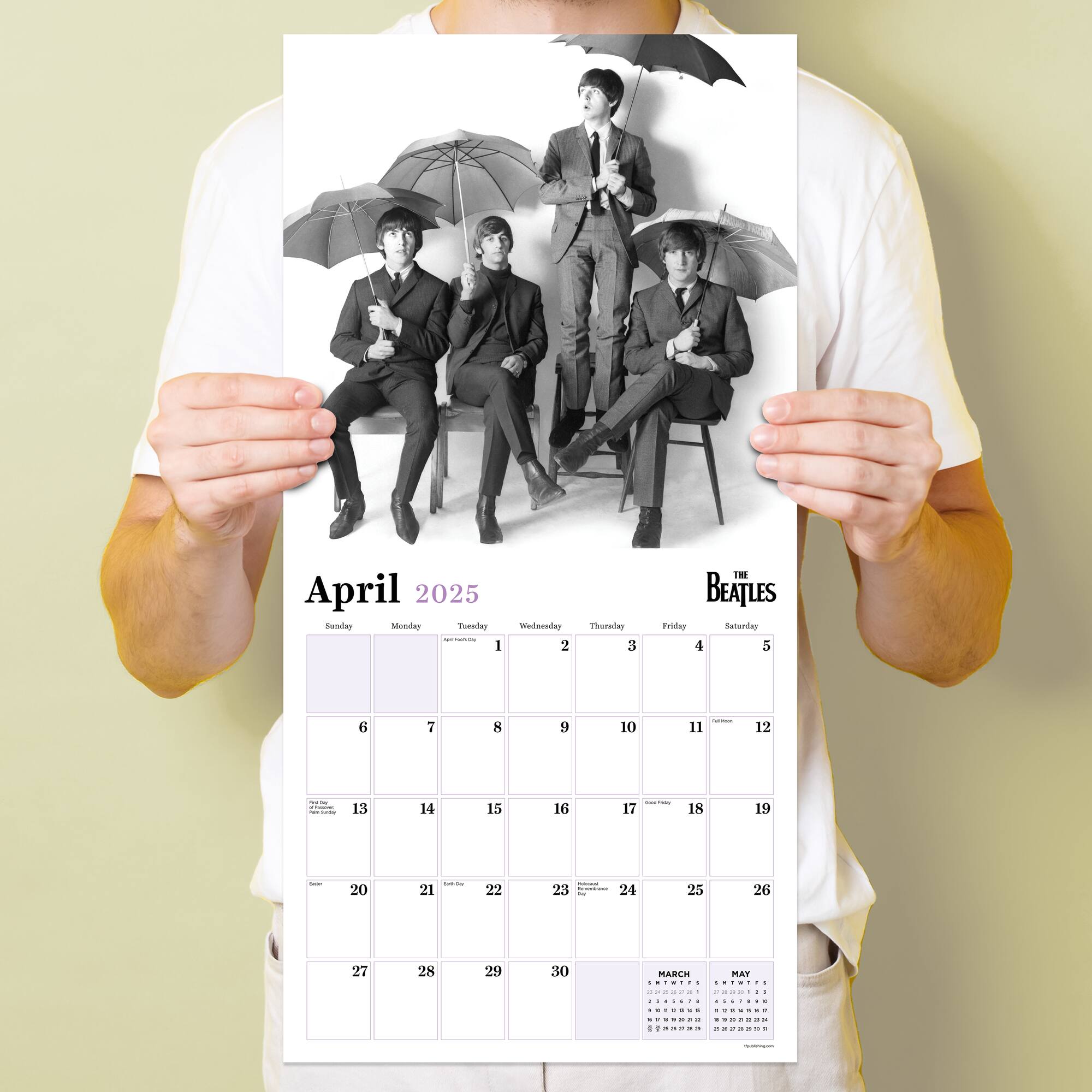 TF Publishing 2025 The Beatles: British Invasion Wall Calendar